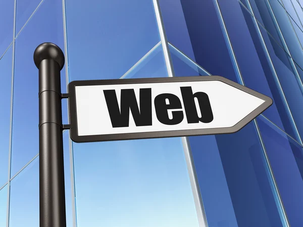 Koncepce designu webu: web znamení na budování pozadí — Stock fotografie