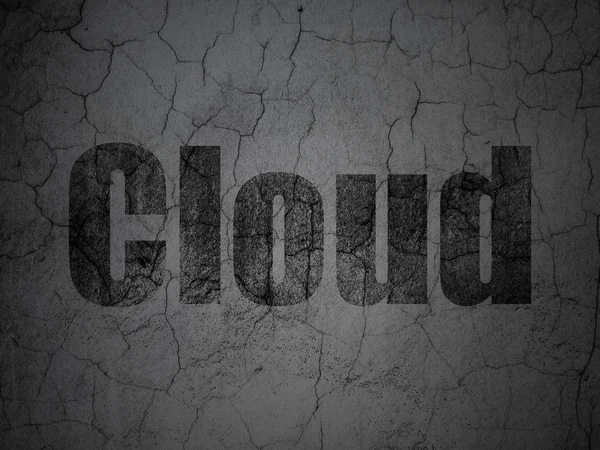 Návrh technologie cloud: cloud na grunge stěna pozadí — Stock fotografie