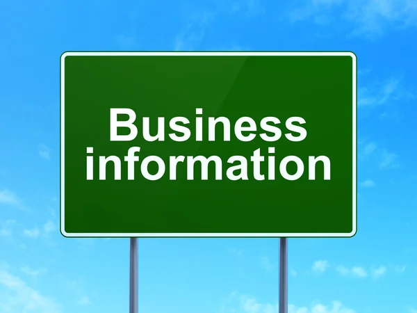 Conceito de financiamento: Business Information on road sign background — Fotografia de Stock