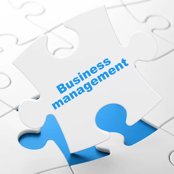 Finance concept: Business Management on puzzle background — Stock Photo, Image