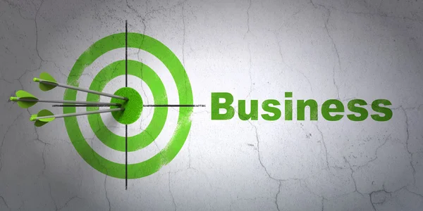 Business concept: target and Business on wall background — Stock Photo, Image