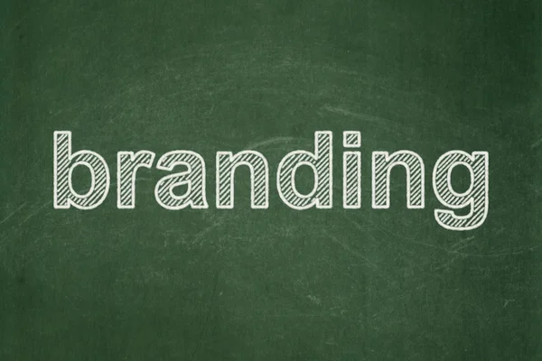 Conceito de marketing: Branding on chalkboard background — Fotografia de Stock