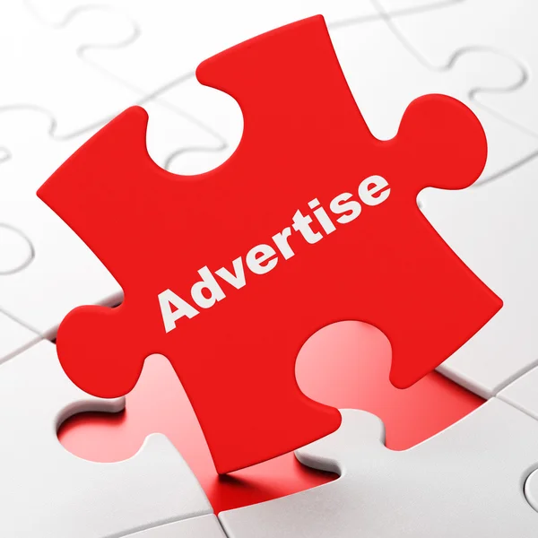 Marketingconcept: adverteren op puzzel achtergrond — Stockfoto