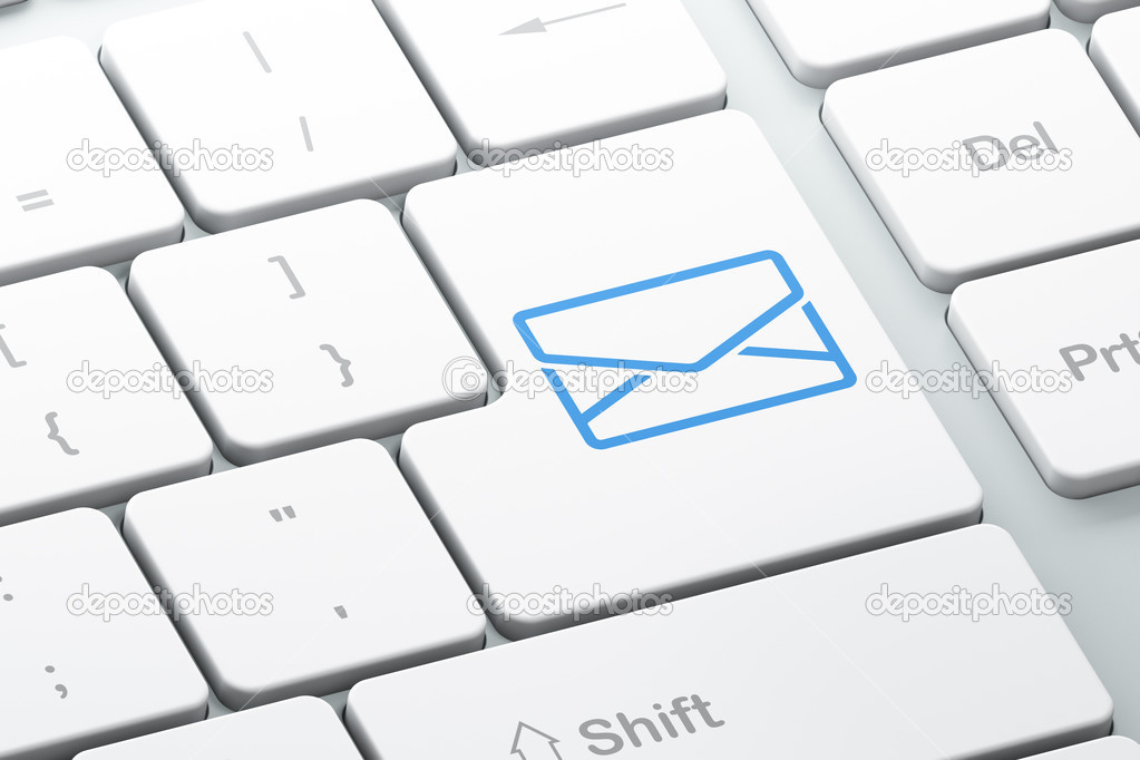 Business concept: Email on computer keyboard background