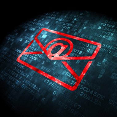 iş kavramı: dijital arka plan üzerinde e-posta