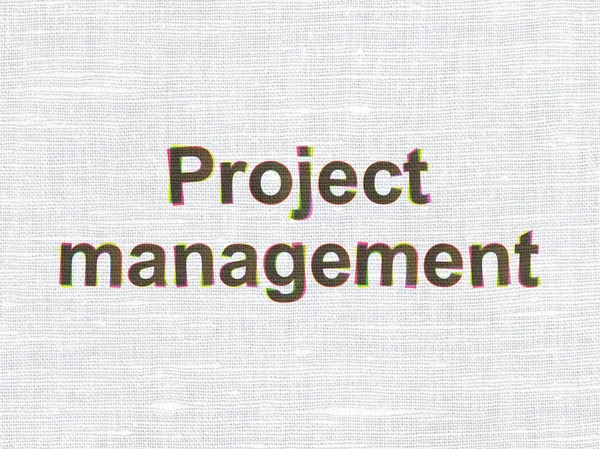 财务理念： 项目管理对织物纹理背景 — 图库照片