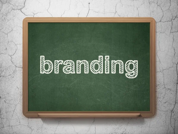 Marketing concept: Branding on chalkboard background — Stock Photo, Image