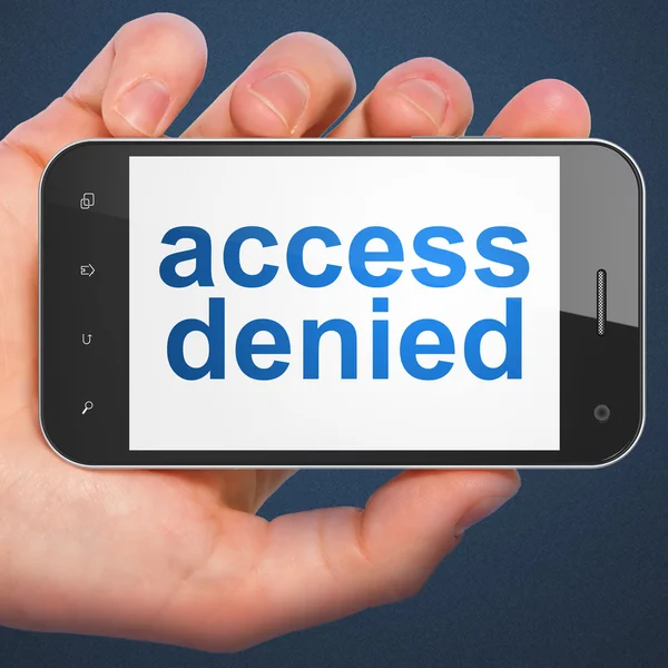 Концепция безопасности: доступ запрещен на смартфоне — стоковое фото