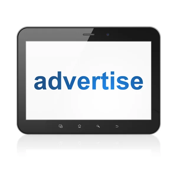 Advertising concept: Advertise on tablet pc computer — Stock Photo, Image