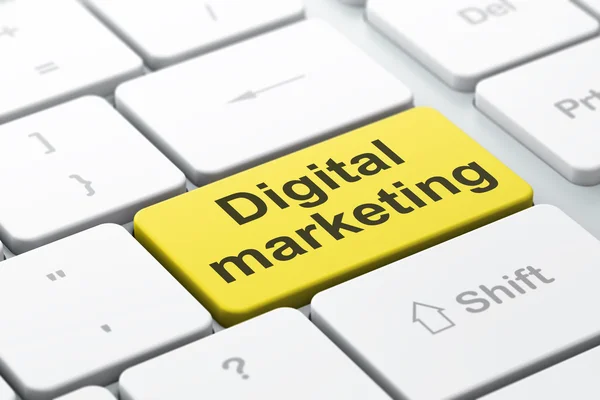 Marketingconcept: digitale marketing op computer toetsenbord achtergrond — Stockfoto