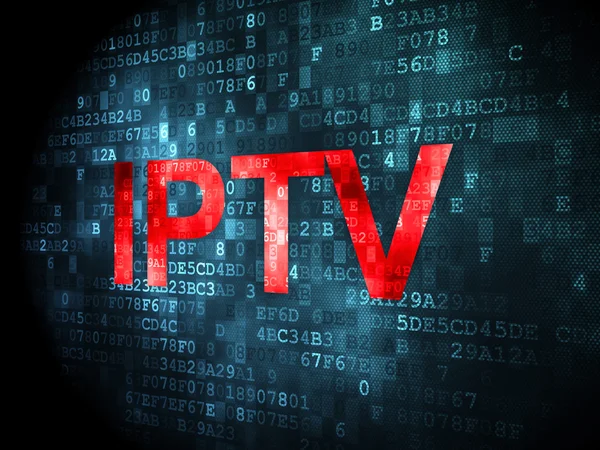 Concetto di web design SEO: IPTV su sfondo digitale — Foto Stock
