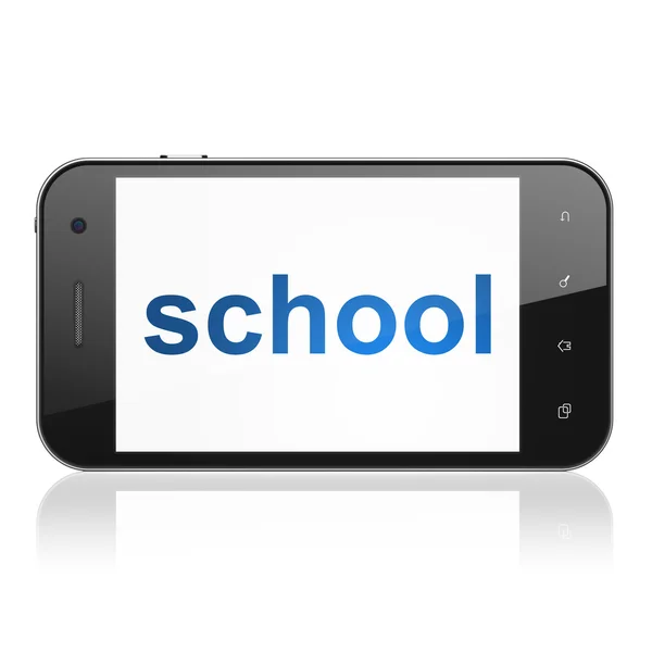 Concepto educativo: Escuela en smartphone —  Fotos de Stock