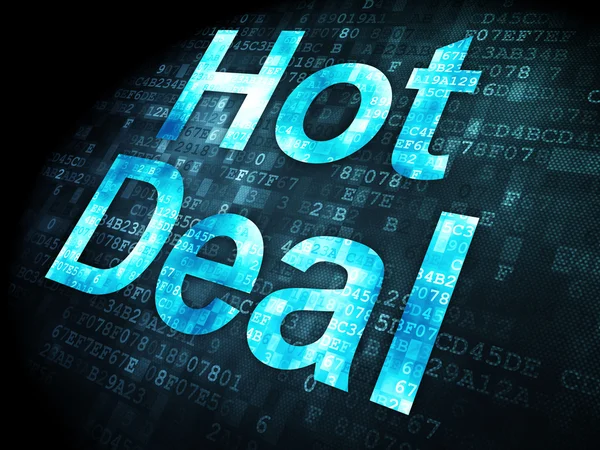 Concetto di finanza: Hot Deal su sfondo digitale — Foto Stock