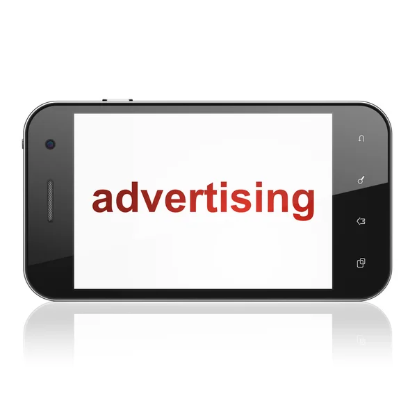 Marketing concept: reclame op smartphone — Stockfoto