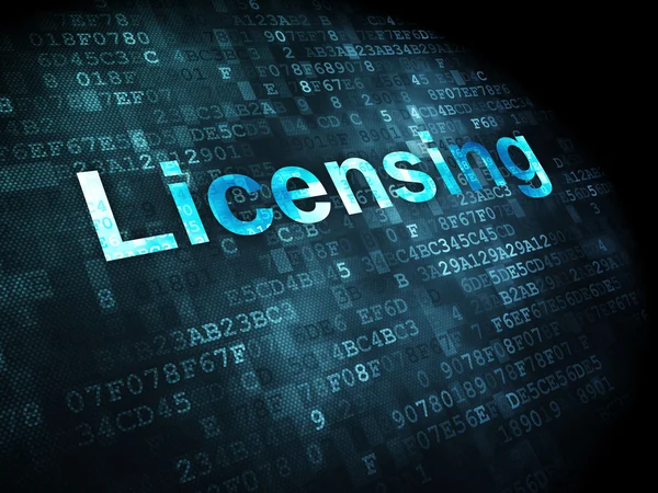 Conceito de lei: Licenciamento em fundo digital — Fotografia de Stock