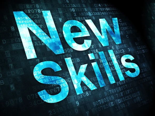 Education concept: New Skills on digital background — Stock Photo, Image