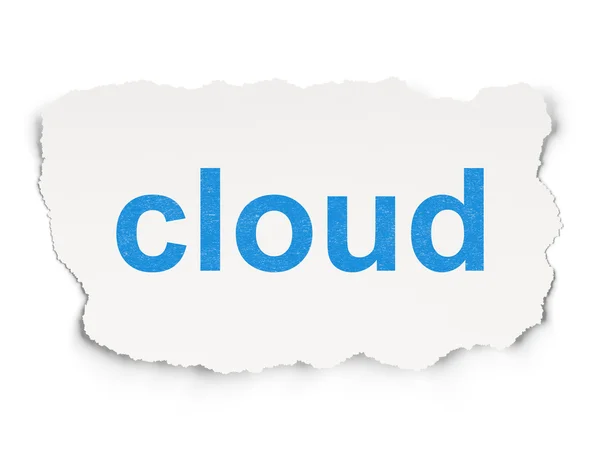 Concetto di cloud computing: cloud su sfondo carta — Foto Stock