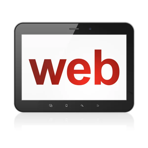 Έννοια σχεδίου Web: Web στον υπολογιστή pc ταμπλετών — Φωτογραφία Αρχείου