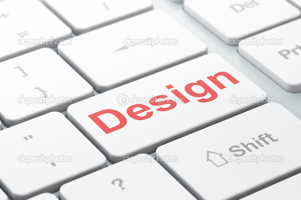 Advertising concept: Design on computer keyboard background