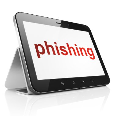 Emniyet konsepti: phishing tablet pc bilgisayar