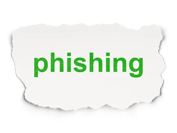 Säkerhetsbegreppet: phishing på papper bakgrund — Stockfoto