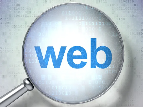 SEO concetto di web design: Web con vetro ottico — Foto Stock