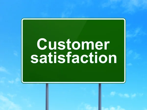 Advertising concept: Customer Satisfaction on road sign background — Stock Photo, Image