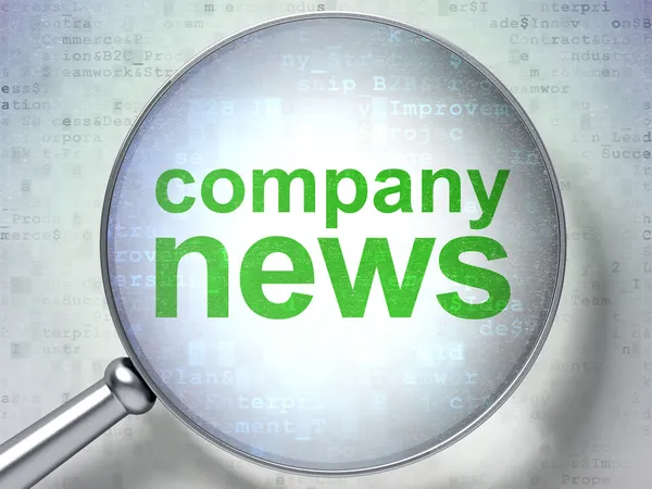 News concept: Company News with optical glass — Stock Photo, Image