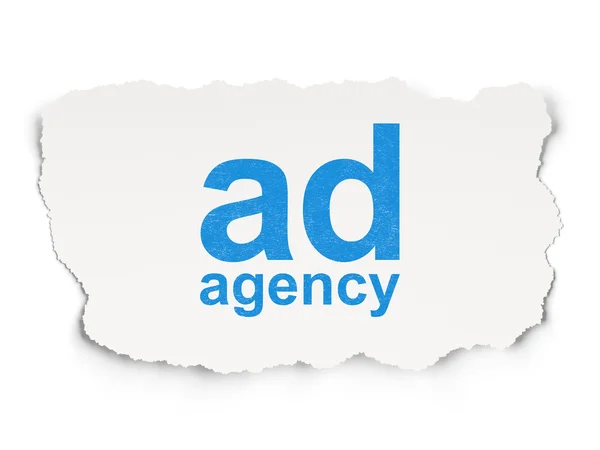 Concetto di marketing: agenzia pubblicitaria su supporto cartaceo — Foto Stock