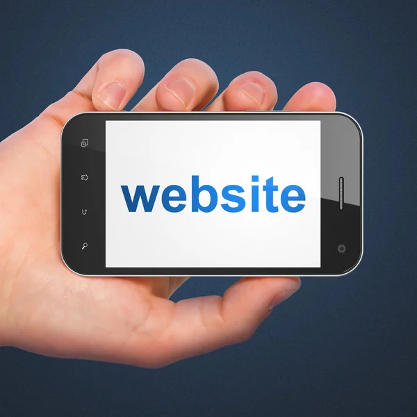 Concepto de diseño web SEO: Sitio web en smartphone — Foto de Stock