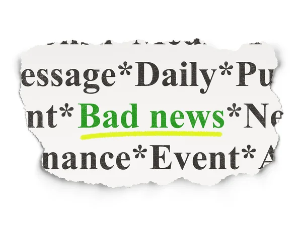 Conceito de notícias: Bad News on Paper background — Fotografia de Stock