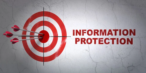 Säkerhetsbegreppet: mål och information skydd på vägg — Stockfoto