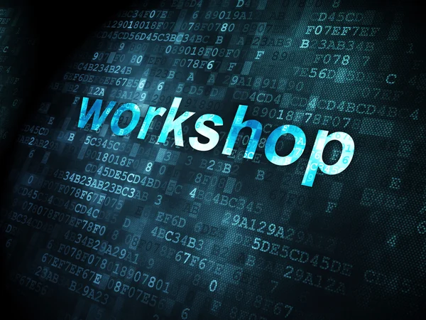 Conceito de educação: Workshop sobre fundo digital — Fotografia de Stock