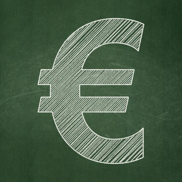 Έννοια νόμισμα: ευρώ σε μαυροπίνακα φόντο — Φωτογραφία Αρχείου