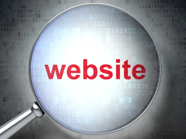 SEO concetto di web design: sito web con vetro ottico — Foto Stock