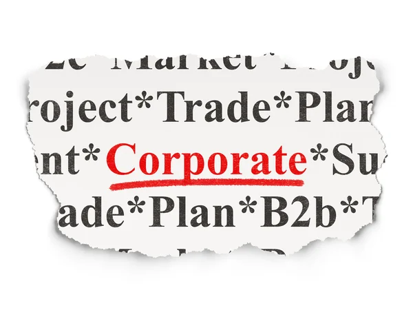 Finansieringskoncept: Corporate on Paper baggrund - Stock-foto