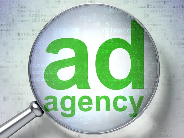 Concetto di marketing: Ad Agency con vetro ottico — Foto Stock