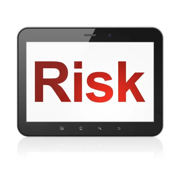事業コンセプト： タブレット pc コンピューター上のリスク — ストック写真