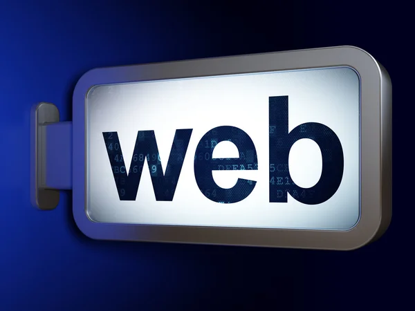 Concepto de diseño web: Web en fondo de valla publicitaria — Foto de Stock