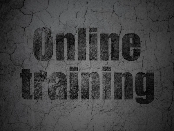 Education concept: Online Training on grunge wall background — Stock Photo, Image