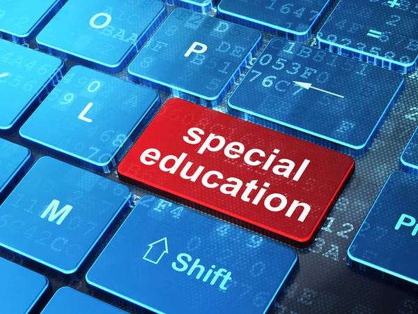 Eğitim kavramı: özel eğitim bilgisayar klavye zemin üzerine — Stok fotoğraf