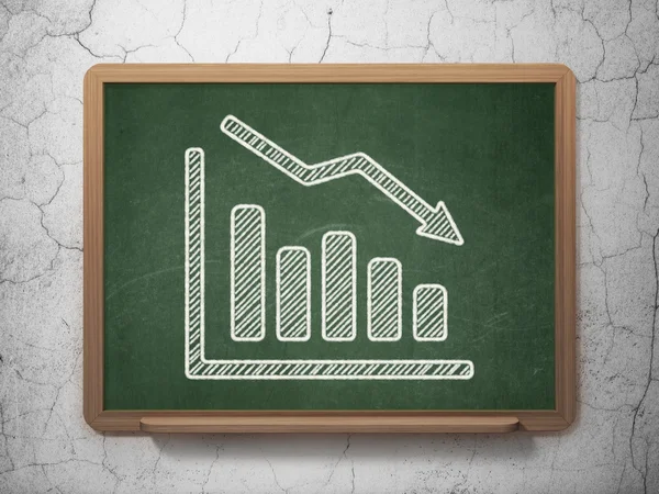 Finance concept: Decline Graph on chalkboard background — Stock Photo, Image