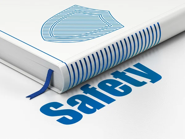Protection concept: book Shield, Safety on white background — Stock Photo, Image