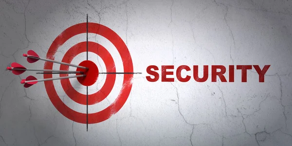 Veiligheidsconcept: target en beveiliging op muur achtergrond — Stockfoto