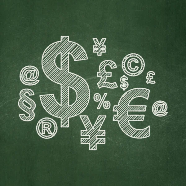 Koncepcja Aktualności: symbol finansów na tablica tło — Zdjęcie stockowe