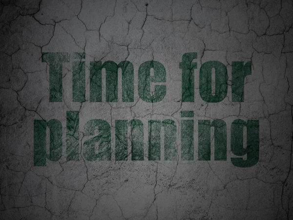Concepto de línea de tiempo: Tiempo para la planificación en el fondo de la pared grunge — Foto de Stock