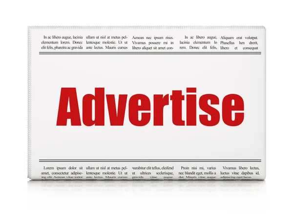 Reclame concept: krantenkop adverteren — Stockfoto