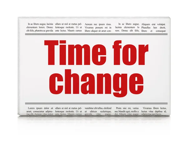 Χρονοδιάγραμμα έννοια: Εφημερίδα τίτλο καιρός για αλλαγή — Φωτογραφία Αρχείου