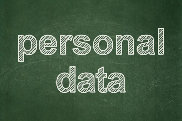 Informatie concept: persoonlijke gegevens op schoolbord achtergrond — Stockfoto