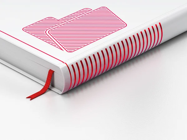 Business concept: libro chiuso, Cartella su sfondo bianco — Foto Stock